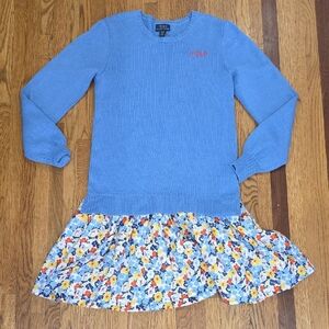 Polo by Ralph Lauren Blue Floral Kids Sweater Dress